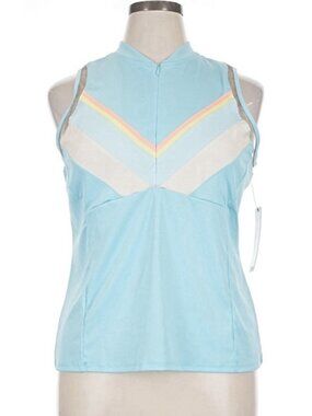 NWT Lucky in Love Tank Top Women XL Blue 1/4 Zip Golf Tennis Pickleball Fitted